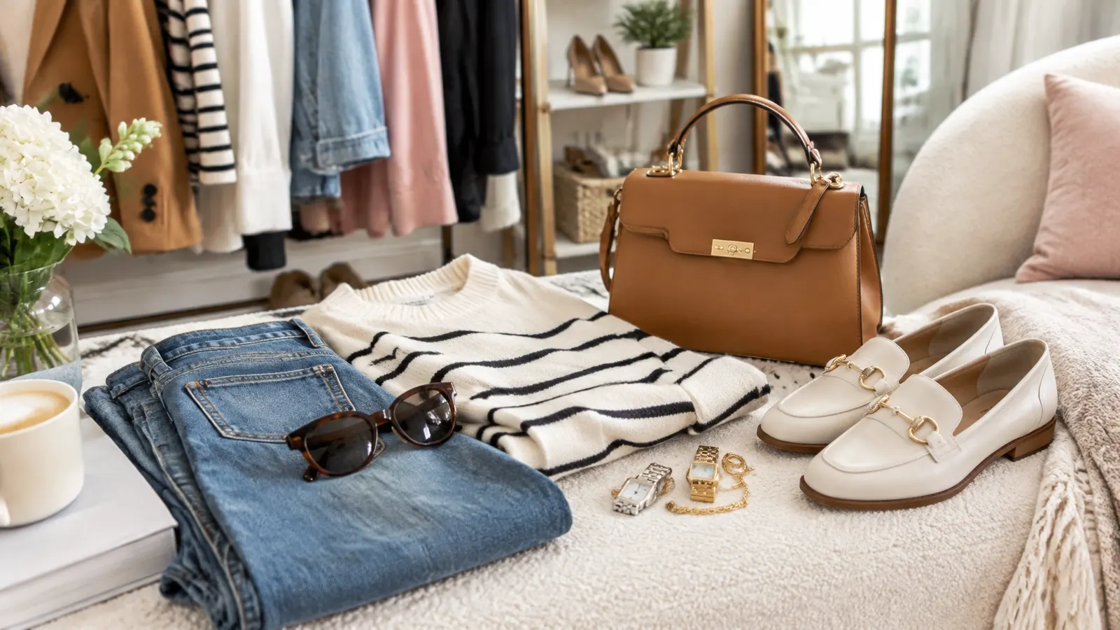 Rachel in a polished everyday outfit